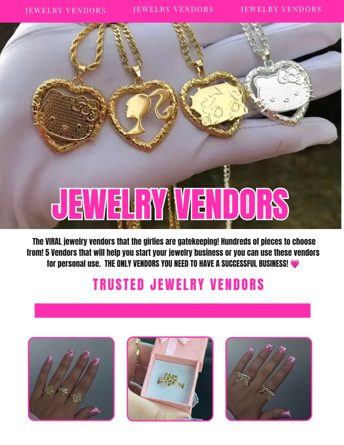 VIRAL JEWELRY VENDORS (5+ Vendors)
